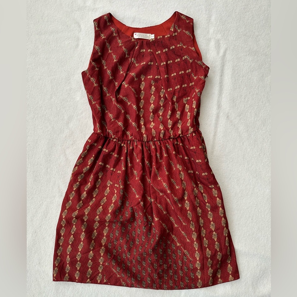 Terracotta Sleeveless Cinched-Waist Dress S/M